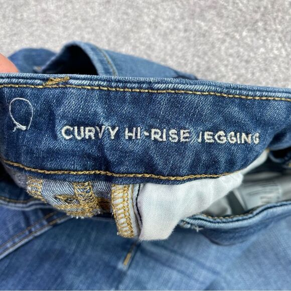 American Eagle Jeans Women’s 2 Blue Jegging Slim High Rise Medium Wash Denim - Picture 7 of 14